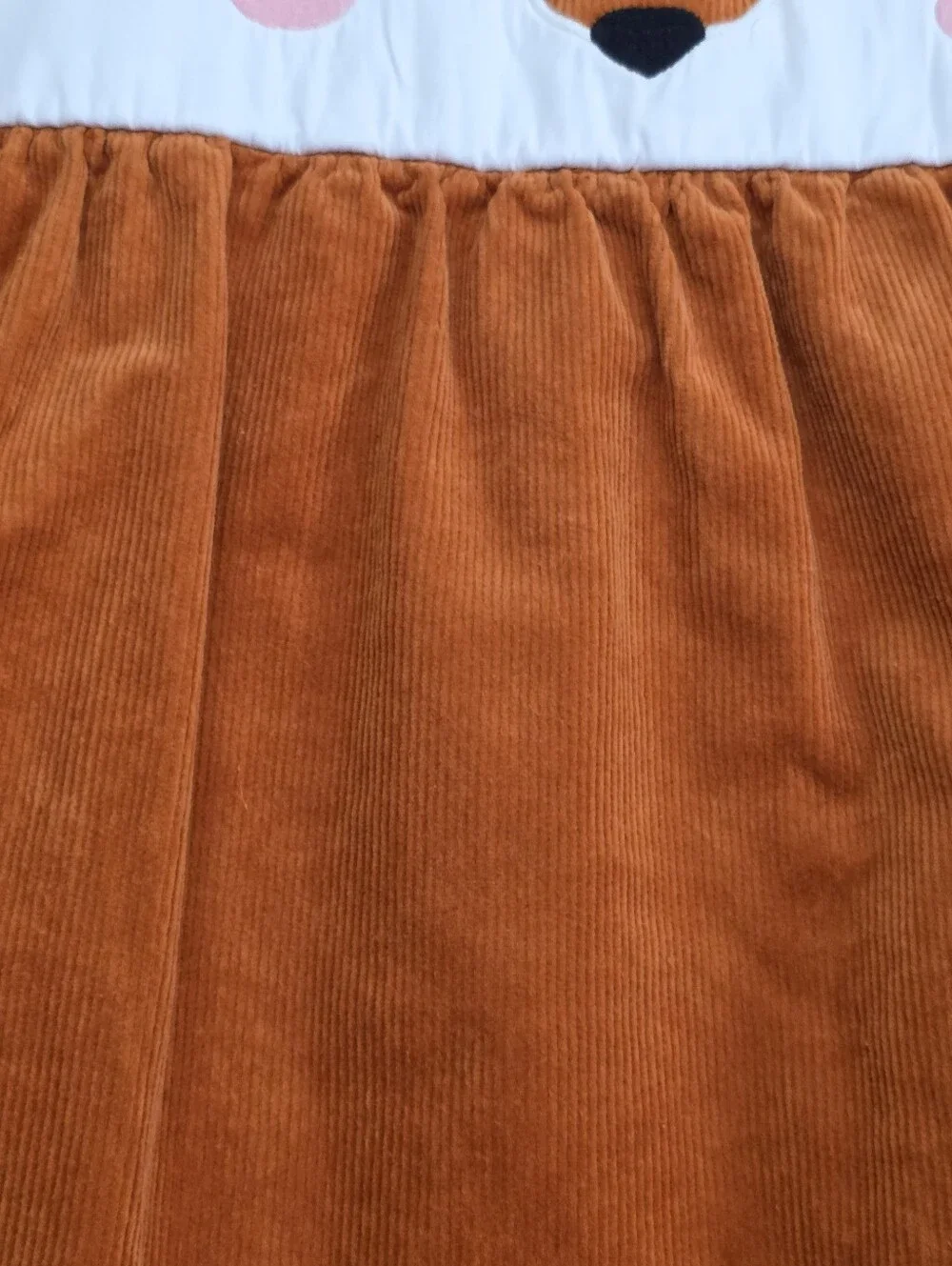 Gymboree Girls' Fox Corduroy Pinafore Overall Jumper Dress Size 12 NEW with Tags